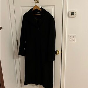 Calvin Klein Black Chain Detail Coat-62 percent wool-full length